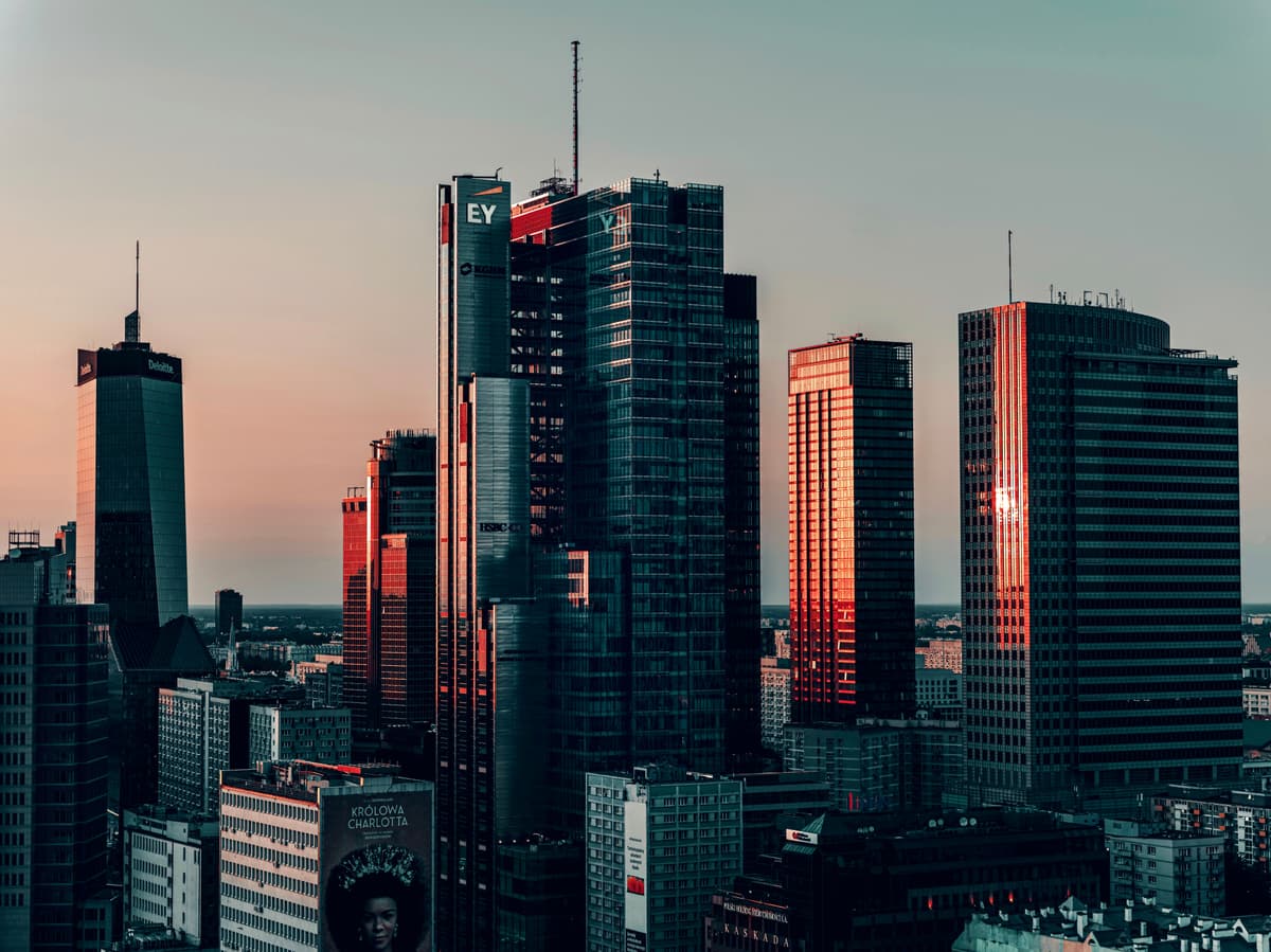 Dusk city skyline